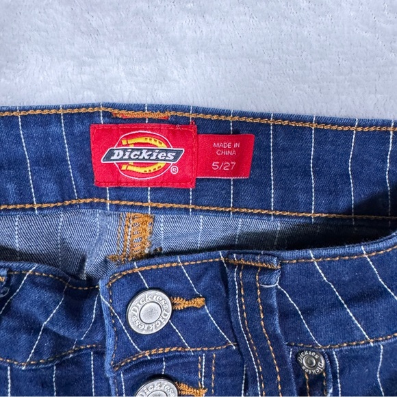Dickies Women's High Rise Blue Striped Jeans - Size 5/27 - Picture 5 of 10